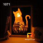 1071. Cats on the roof - Paper cut light box template, shadow box, 3D papercut lightbox svg file DIY, cutting cricut - Image 3