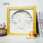 1073. Golden Turtle Hoan Kiem Lake - Paper cut light box template, shadow box, 3D papercut lightbox svg file DIY, cutting cricut - Image 4