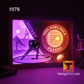 1078. Philadelphia Flyers - Paper cut light box template, shadow box, 3D papercut lightbox svg file DIY, cutting cricut