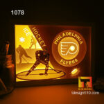 1078. Philadelphia Flyers - Paper cut light box template, shadow box, 3D papercut lightbox svg file DIY, cutting cricut - Image 2