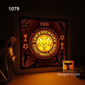 1079. Leicester City - Paper cut light box template, shadow box, 3D papercut lightbox svg file DIY, cutting cricut