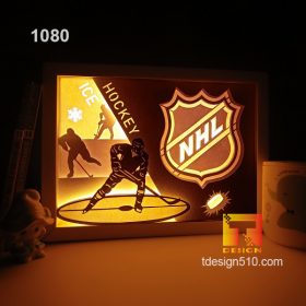 1080. NHL National Hockey League - Paper cut light box template, shadow box, 3D papercut lightbox svg file DIY, cutting cricut