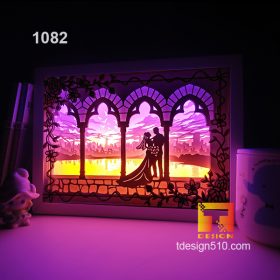 1082. Wedding love - Paper cut light box template, shadow box, 3D papercut lightbox svg file DIY, cutting cricut