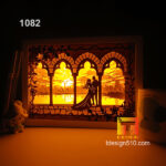 1082. Wedding love - Paper cut light box template, shadow box, 3D papercut lightbox svg file DIY, cutting cricut - Image 2