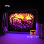 1083. Dinosaurs T-rex - Paper cut light box template, shadow box, 3D papercut lightbox svg file DIY, cutting cricut - Image 2