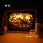 1083. Dinosaurs T-rex - Paper cut light box template, shadow box, 3D papercut lightbox svg file DIY, cutting cricut - Image 3