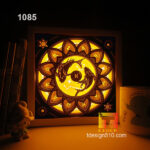 1085. Zodiac Pisces - Paper cut light box template, shadow box, 3D papercut lightbox svg file DIY, cutting cricut - Image 2