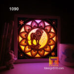 1090. Zodiac Leo - Paper cut light box template, shadow box, 3D papercut lightbox svg file DIY, cutting cricut