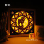 1090. Zodiac Leo - Paper cut light box template, shadow box, 3D papercut lightbox svg file DIY, cutting cricut - Image 2