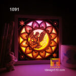 1091. Zodiac Virgo - Paper cut light box template, shadow box, 3D papercut lightbox svg file DIY, cutting cricut