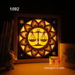 1092. Zodiac Libra - Paper cut light box template, shadow box, 3D papercut lightbox svg file DIY, cutting cricut - Image 2