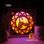 1093. Zodiac Scorpio - Paper cut light box template, shadow box, 3D papercut lightbox svg file DIY, cutting cricut