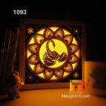 1093. Zodiac Scorpio - Paper cut light box template, shadow box, 3D papercut lightbox svg file DIY, cutting cricut - Image 2