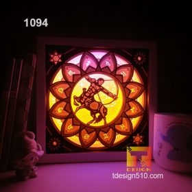 1094. Zodiac Sagittarius - Paper cut light box template, shadow box, 3D papercut lightbox svg file DIY, cutting cricut