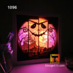 1096. Halloween - Paper cut light box template, shadow box, 3D papercut lightbox svg file DIY, cutting cricut - Image 2