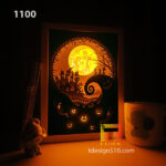 #15 Combo Nightmare Before Christmas - Paper cut light box template, shadow box, 3D papercut lightbox svg file DIY, cutting cricut - Image 6