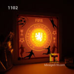 1102. Rangers FC - Paper cut light box template, shadow box, 3D papercut lightbox svg file DIY, cutting cricut