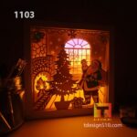 #13 Combo Christmas 8in1 - Paper cut light box template, shadow box, 3D papercut lightbox svg file DIY, cutting cricut - Image 11