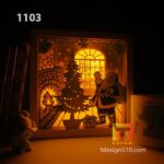 1103. Santa Claus - Paper cut light box template, shadow box, 3D papercut lightbox svg file DIY, cutting cricut - Image 2