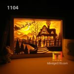 1104. Christmas Eve - Paper cut light box template, shadow box, 3D papercut lightbox svg file DIY, cutting cricut - Image 2