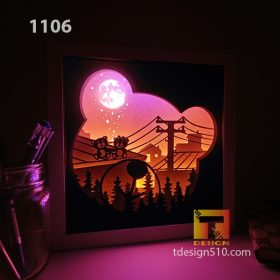 1106. Teddy bear - Paper cut light box template, shadow box, 3D papercut lightbox svg file DIY, cutting cricut