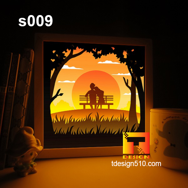 Free Love Paper cutting light box template shadow box 3D svg