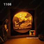 1108. Dinosaurs - Paper cut light box template, shadow box, 3D papercut lightbox svg file DIY, cutting cricut - Image 2