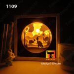 1109. Dinosaurs - Paper cut light box template, shadow box, 3D papercut lightbox svg file DIY, cutting cricut - Image 2