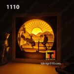 1110. Cowboy - Paper cut light box template, shadow box, 3D papercut lightbox svg file DIY, cutting cricut