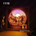 1110. Cowboy - Paper cut light box template, shadow box, 3D papercut lightbox svg file DIY, cutting cricut - Image 2