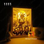 1111. Minions - Paper cut light box template, shadow box, 3D papercut lightbox svg file DIY, cutting cricut - Image 2