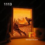 1113. Skiing - Paper cut light box template, shadow box, 3D papercut lightbox svg file DIY, cutting cricut - Image 2