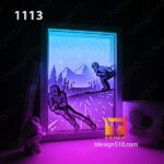 1113. Skiing - Paper cut light box template, shadow box, 3D papercut lightbox svg file DIY, cutting cricut - Image 3
