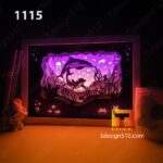 1115. Ocean Dolphin - Paper cut light box template, shadow box, 3D papercut lightbox svg file DIY, cutting cricut
