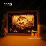 1115. Ocean Dolphin - Paper cut light box template, shadow box, 3D papercut lightbox svg file DIY, cutting cricut - Image 3