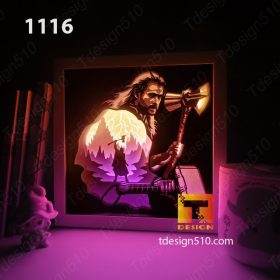 1116. Thor Thunder - Paper cut light box template, shadow box, 3D papercut lightbox svg file DIY, cutting cricut