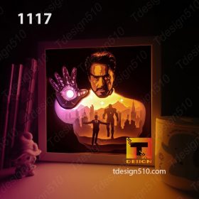 1117. Iron Man - Paper cut light box template, shadow box, 3D papercut lightbox svg file DIY, cutting cricut