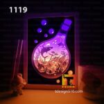 1119. Ocean Shark - Paper cut light box template, shadow box, 3D papercut lightbox svg file DIY, cutting cricut - Image 2