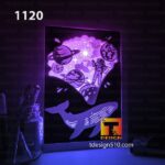 1120. Whale Universe - Paper cut light box template, shadow box, 3D papercut lightbox svg file DIY, cutting cricut - Image 2
