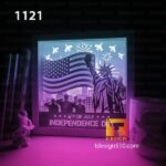 1121. Independence Day - Paper cut light box template, shadow box, 3D papercut lightbox svg file DIY, cutting cricut - Image 2