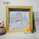 1121. Independence Day - Paper cut light box template, shadow box, 3D papercut lightbox svg file DIY, cutting cricut - Image 4