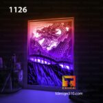 1126. Dragon Waterfall - Paper cut light box template, shadow box, 3D papercut lightbox svg file DIY, cutting cricut - Image 2