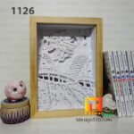 1126. Dragon Waterfall - Paper cut light box template, shadow box, 3D papercut lightbox svg file DIY, cutting cricut - Image 4