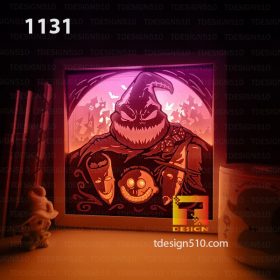 1131. Nightmare Before Christmas - Paper cut light box template, shadow box, 3D papercut lightbox svg file DIY, cutting cricut