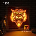 1132. Tiger - Paper cut light box template, shadow box, 3D papercut lightbox svg file DIY, cutting cricut