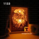 1133. Giraffe - Paper cut light box template, shadow box, 3D papercut lightbox svg file DIY, cutting cricut - Image 3