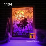 #16 Combo Halloween 2 - 5 sided Paper cut light box template, shadow box, 3D paper lanterns papercut lightbox svg file DIY, cutting cricut - Image 4