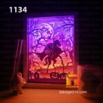 1134. Headless Horseman - Paper cut light box template, shadow box, 3D papercut lightbox svg file DIY, cutting cricut - Image 2