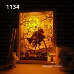 #16 Combo Halloween 2 - 5 sided Paper cut light box template, shadow box, 3D paper lanterns papercut lightbox svg file DIY, cutting cricut - Image 5