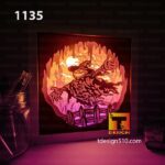 1135. Pumpkin Head - Paper cut light box template, shadow box, 3D papercut lightbox svg file DIY, cutting cricut